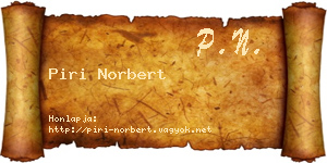 Piri Norbert névjegykártya