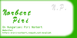 norbert piri business card